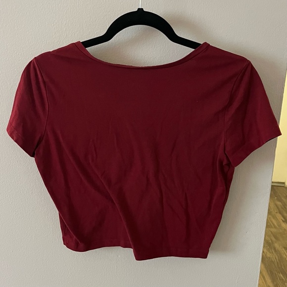 Maroon Cropped T-Shirt - Picture 2 of 2